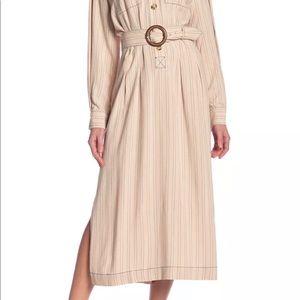 Free People Audrey Striped Midi Dress Sz XS